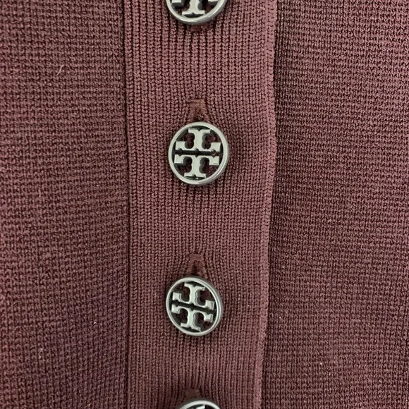 NWT Tory Burch Knit Polo Sweater Dress in Oxblood Burgundy - Picture 10 of 10